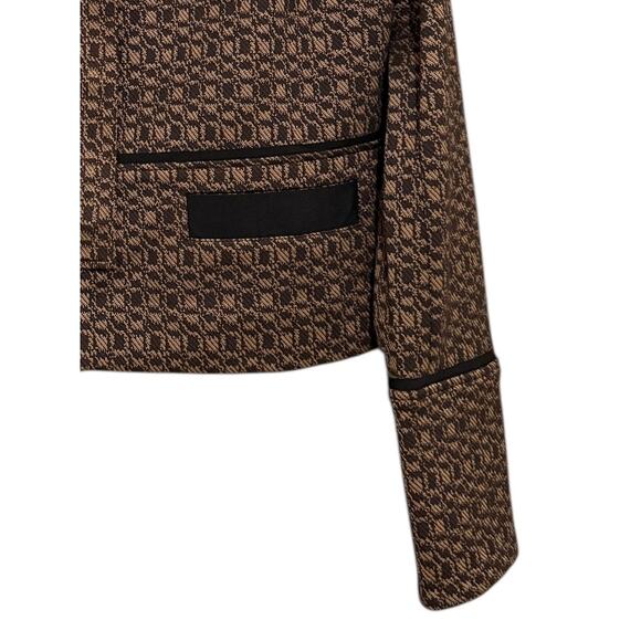 Cabi Empower Jacket Style 4494 Brown Black Tweed Knit Zip Front Blazer Medium - Picture 5 of 10
